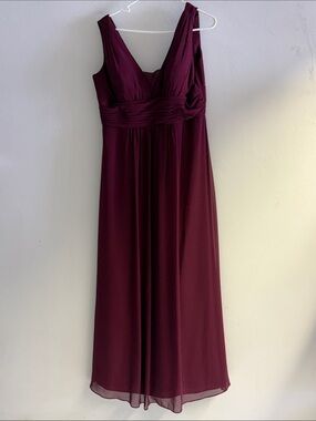 Bill Levkoff Burgundy V-Neck Maxi Dress